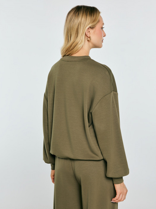 Dámska mikina z viskózy khaki LUNARA 303